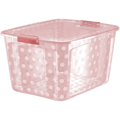 80L Store Away Rolling Bin Pink — Ezy Storage