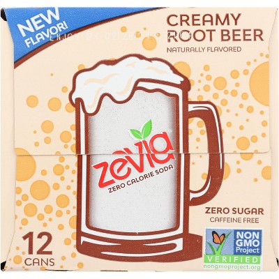 Zevia Zero Calorie Creamy Root Beer - 12 oz each (12 pack)