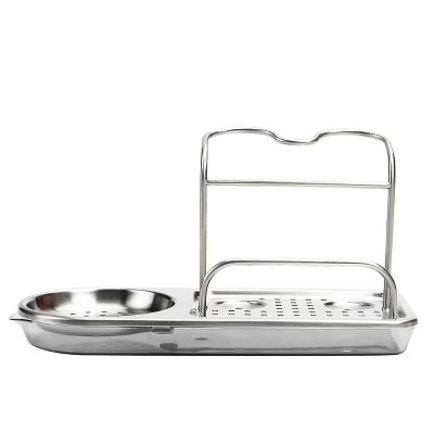LunaLulinlk Stainless Steel Sink Organizer with Brush Holder