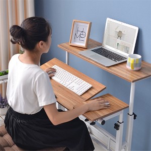 31.50 Inch Small Mobile Standing Desk with Wheels - Height Adjustable Sit Stand Up Computer Workstation, Rolling Ergonomic Desk for Home Office - 1 of 4
