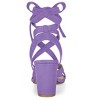 Allegra K Women's Open Toe Front Crisscross Chunky Heel Lace Ups Sandals - 3 of 4