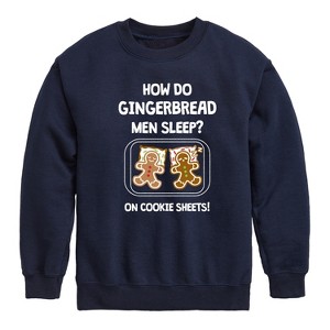 Boys' - Instant Message - Gingerbread Men Cookie Sheets Christmas Graphic Long Sleeve Fleece Sweatshirt - 1 of 4