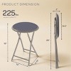 Lavish Home Set of 2 Folding Bar Stools, Heavy-Duty 18 in. Stools with 225lb Capacity and Padded Seats for Dorm, Recreation or Game Room - 3 of 4