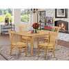 HomeStock 5-Piece Rectangle Natural Oak Finish Solid Wood Top Dining Table with 4 Chairs - 2 of 4
