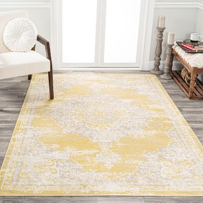 Alhambra Yellow and Cream Synthetic 5x8 Area Rug