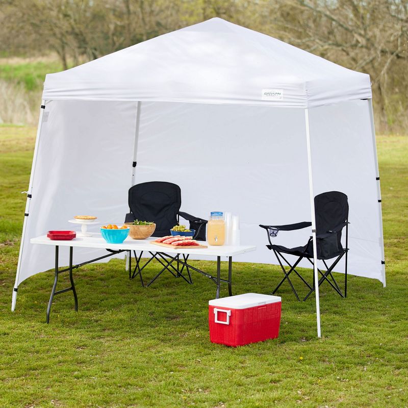Caravan Canopy V-Series 2 Slanted Leg Sidewall Kit & V-Series 10 x 10' Instant Canopy Kit with Set of 4 Black Cement Weights for Recreational Uses, 5 of 7