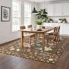 Runner Rug - Floral Boho Design, Ultra-Thin Low Pile, Non-Slip Backing, Machine Washable, 5*7ft, Brown - 4 of 4