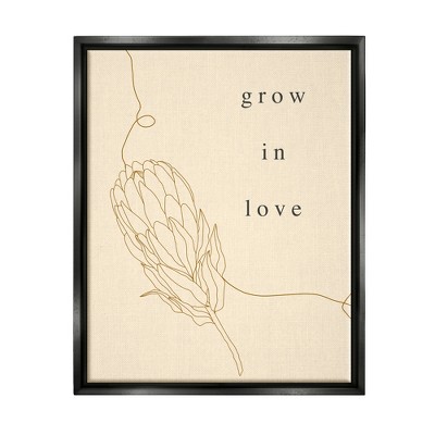 Stupell Industries Grow In Love Quote Plant Blossom Line Drawing