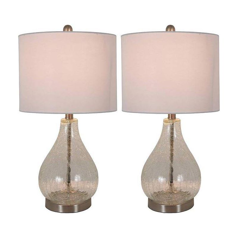 Decor Therapy (Set of 2) Crackled Teardrop Table Lamps, 4 of 5