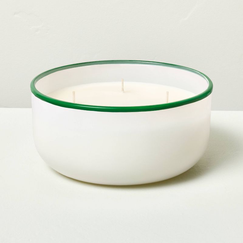 4-Wick Milk Glass Beach House Jar Candle 20.8oz Green - Hearth &#38; Hand&#8482; with Magnolia, 1 of 5