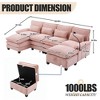 MOONMISS 106" U Shape 4 Seat Chenille U-Shaped Sleeper Sofa with Chaise Lounge, Ottoman & Pillows for Living Room - 4 of 4