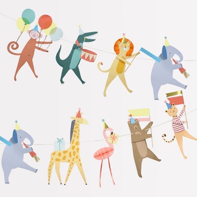 Meri Meri Animal Parade Garland (10' with excess cord - Pack of 1)