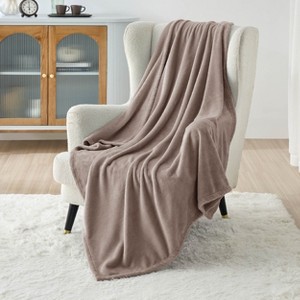 Bedsure Flannel Blanket – Solid Color Plush Throw, Ultra Soft and Fuzzy, 300GSM Lightweight Cozy Blanket for Bed or Sofa - 1 of 4