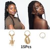 Unique Bargains Faux Pearl Hair Cuffs Dreadlock Gold Tone 15 Pcs - 3 of 4