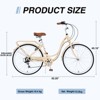 DSVIMOY Bicycles, 24 Inch Ladies Bicycle with Adiustable Seat, Commute Bicycle for Women Ladies, Beige, 62.2"*23.62"*40.16" - 3 of 4