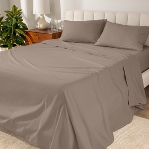 260 Thread Count Organic Cotton Percale Bed Sheet Set by Bare Home - 1 of 4