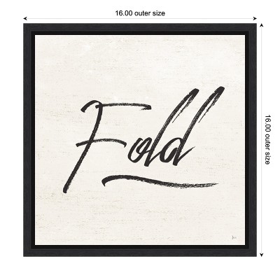 Fold Script Black and White Canvas Wall Art with Floater Frame