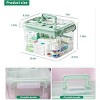 15qt Clear Plastic Medicine Storage Organizer Box with Tray and Handles, Thickened Portable First Aid Container with Lid, Multipurpose Medical Case - 3 of 3