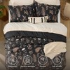 Queen Size Floral Comforter Set, 3 Pieces, 1 Black Comforter 2 Pillow Shams - 4 of 4