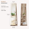 Fredees 360° Rotating Jewelry Cabinet with Lights, 63" Lockable Mirror Armoire Organizer Stand with Storage,Walnut - 2 of 4