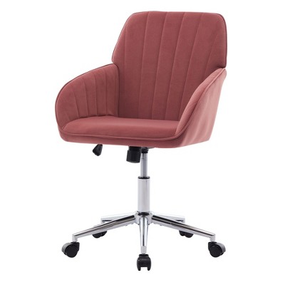 NicBex Adjustable Height Ergonomic Home Office Chair with Silver Base and Wheels for Work Study Vanity,Bedroom