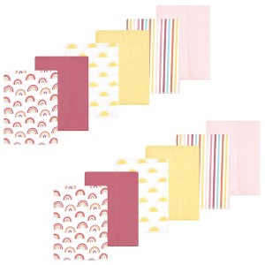 Luvable Friends Hudson Baby Flannel Burp Cloths 12pk Set - 1 of 2