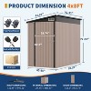 4x8 FT Lean-to Metal Shed,Heavy-Duty Galvanized Steel Garden Tool Storage with Lockable Door & 2 Air Vents for Backyard, Garden, Patio - 2 of 4