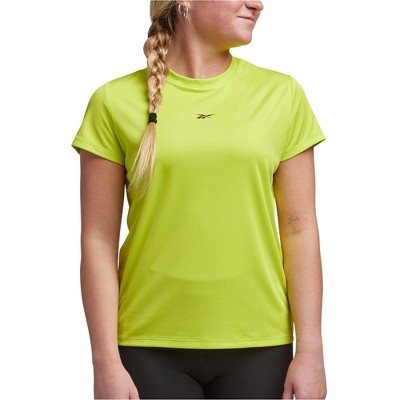 Reebok Womens Logo Embellished T-Shirt, Yellow, XX-Large