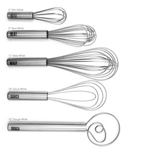 Tovolo 5pc Whisks: Stainless Steel Ball Whisks, Dishwasher-Safe, Silver, 21.5" Length, 11.75" Width, 1.46 lbs - 1 of 1