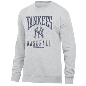 MLB New York Yankees Men's Ash Crewneck Sweatshirt - L : Target