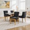 Gulches Black Chenille Dining Chairs Set of 2 Modern Style with Curved Gold Plated Legs Rivet Trim and Upholstered Comfort for Dining and Lounge - 3 of 4