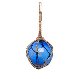Beachcombers Glass Cobalt Ball With Rope - 1 of 2