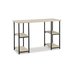Signature Design by Ashley Contemporary Waylowe 48" Home Office Desk, Natural/Black - 1 of 4