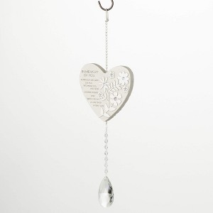 Sullivans 15.5" In Memory Of You Heart Crystal, Gray - 1 of 3