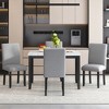 SKRAN Set of 5 Kitchen Table Set for 4, Wood Dining Set with Paper Marbling Table and 4 Thicken Cushion Dining Chairs for Kitchen Apartment - 2 of 4