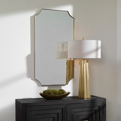 Gold Scalloped Rectangular Transitional Wall Mirror