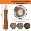 Angel Sar 10 Inch Wooden Salt and Pepper Grinder Set, 2-Pack Adjustable Ceramic Core Manual Mills with Crown Lid, Large Capacity Spice Shakers - 3 of 4