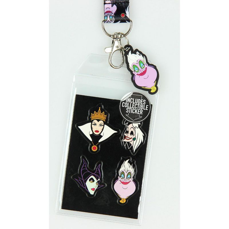 Disney Villains Line Up Collage Lanyard with ID Holder and Rubber Ursula Charm Multicoloured, 3 of 5