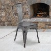 Emma and Oliver Commercial Grade Distressed Colorful Metal Indoor-Outdoor Stackable Chair - 2 of 4