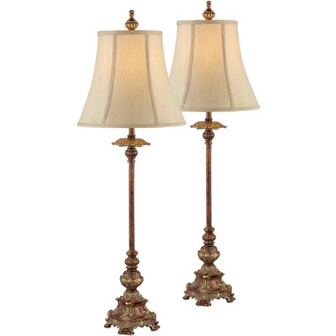Regency Hill Traditional Buffet Table Lamps Set Of 2 Light Bronze Bell Shade For Dining Room Target
