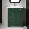 24" Bathroom Vanity with Sink, Free Standing Single Basin Vanity Set with Two Drawers and One Door - Leovsnove - 2 of 4