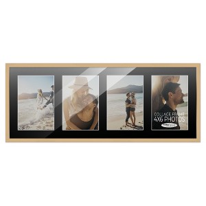 PosterPalooza | Natural Finish Collage Frame - Black Mat, 20 Frame Sizes to Choose From, UV Acrylic - 1 of 4
