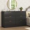 YONWAY 6-Drawer Dresser Bedroom Storage Organizer Furniture, Wide Chest of Drawer with Gold Handle for Closet,Hallway - 2 of 4