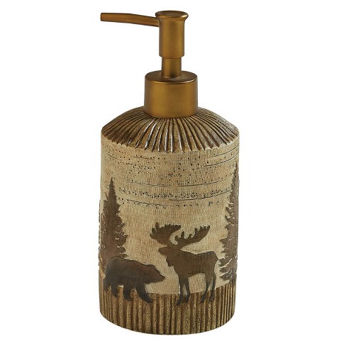 Vintage Camp Lantern Soap Dispenser, USA Made, Black Forest Decor