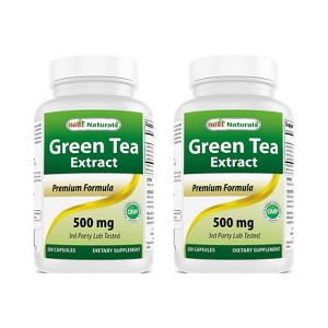 2 Packs - Best Naturals Green Tea Extract 500 mg 250 Capsules - 1 of 4