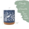 Elanze Designs 8 inch Floral Peacock Large Ceramic Kitchen Utensil Holder Navy Blue and White Crock with Cork Base - 2 of 4