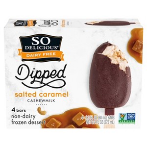 So Delicious Dipped Salted Caramel Cashew Milk Non-Dairy Frozen Dessert Bar - 4ct/9.2 fl oz - 1 of 4