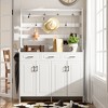 Okak Shoe Storage, Shoe Cabinet with Four Doors and Coat Rack, 3 Drawers, 8 Shelves, Shoe Organizer for Hallway, Entryway, Living Room - 3 of 4