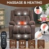 1pc Power Lift Recliner Chair, Chenille Fabric with Massage & Heat, USB Ports & Cup Holders for Elderly Support - Coolbibila - 3 of 4