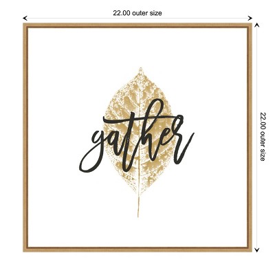 Gather Gold Leaf Print on Canvas with Maple Frame